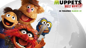 Muppets Most Wanted Walter, Fozzie, Animal, Gonzo Wallpaper