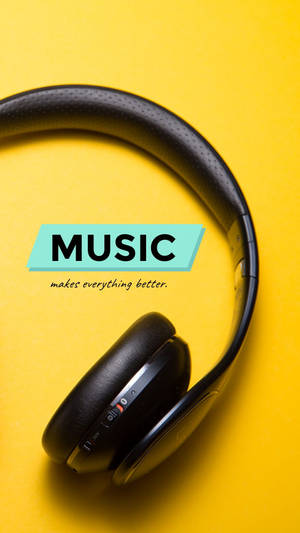 Music Phone Yellow Quote Wallpaper