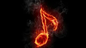 Music Symbols Burning Quaver Wallpaper