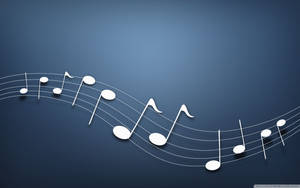 Music Symbols Minimalist Blue Wallpaper