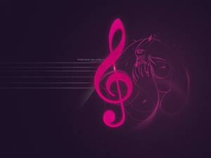 Music Symbols Pink Treble Clef Wallpaper