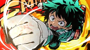 My Hero Academia Deku Punching Wallpaper