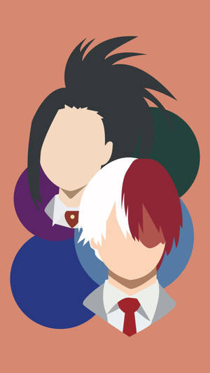 My Hero Academia Todoroki And Momo Minimalist Wallpaper