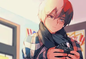 My Hero Academia Todoroki With Onigiri Wallpaper