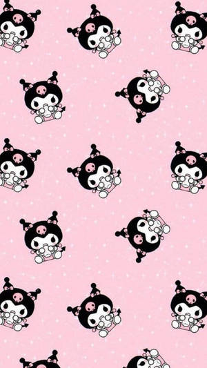 My Melody Kuromi Drinking Milk Wallpaper