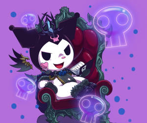 My Melody Kuromi Sitting On The Throne Wallpaper