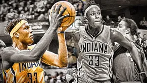 Myles Turner Grunge Collage Wallpaper