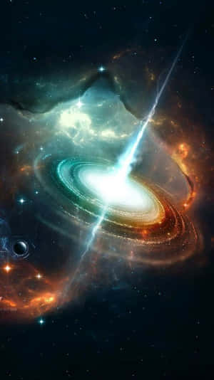 Mysterious And Vibrant Quasar Illustration Wallpaper