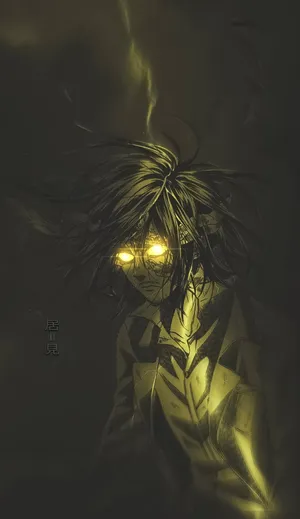 Mysterious Anime Character Glowing Eyes Wallpaper