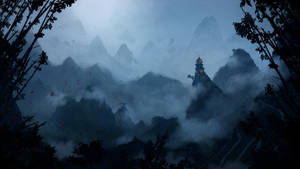 Mysterious Asian Landscape Fantasy Wallpaper