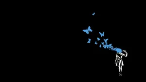 Mysterious Dark Butterfly On A Branch Wallpaper