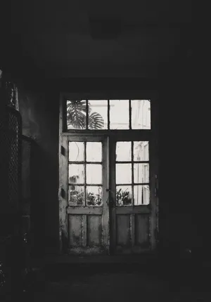 Mysterious Entrance - Weathered Door In An Old, Spooky Building Wallpaper