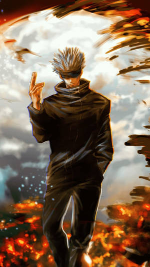 Mysterious Satoru Gojo Fanart Jujutsu Kaisen Phone Wallpaper