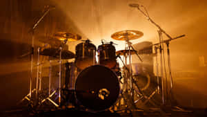 Mystic Drum Set Stage Lights Wallpaper