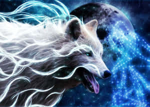 Mystical Galaxy Wolf Art Wallpaper