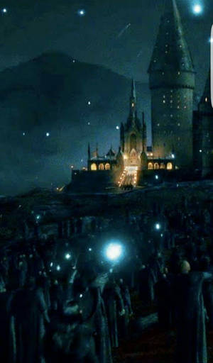 Mystical Lights At Hogwarts Wallpaper
