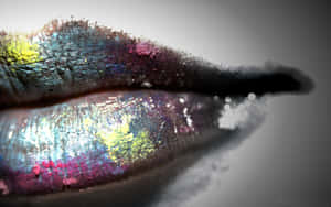 Mystique Beauty: Glossy Lips Makeup Style For Girls Wallpaper