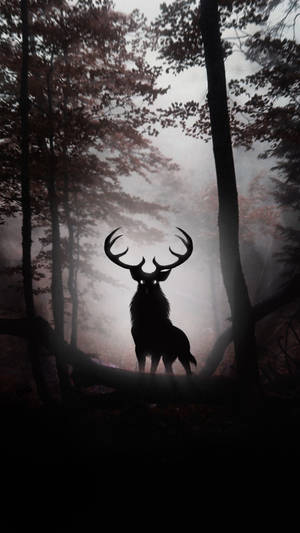 Mythical Deer King In Enchanted Forest Iphone Wallpaper