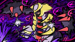 Mythical Giratina Captured In Spectacular Digital Paint Wallpaper