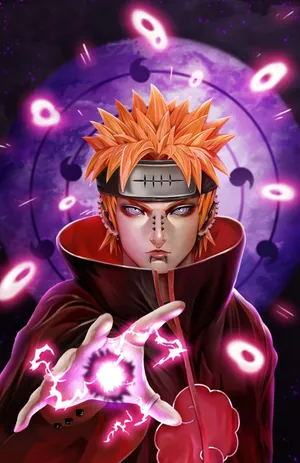 Nagato Akatsuki Aesthetic In Purple Poster Wallpaper