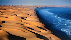 Namibia Namib Desert Meeting The Ocean Wallpaper