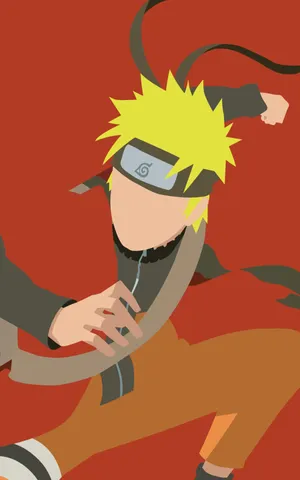 Naruto Action Pose Red Background Wallpaper