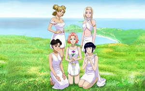 Naruto Girls In Wedding Dresses Wallpaper