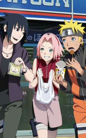 Naruto_ Team7_ Snack_ Time Wallpaper