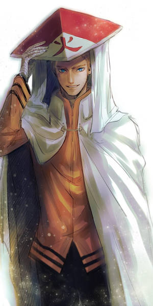 Naruto Uzumaki In Hokage Cloak And Hat Wallpaper