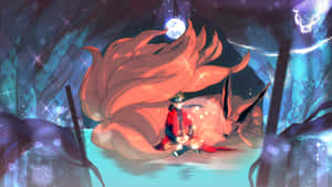 Narutoandthe Nine Tails Forest Glow Wallpaper