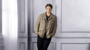 Nathan Fillion Brown Jacket Wall Wallpaper