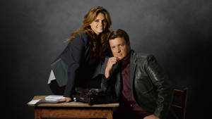 Nathan Fillion Jacket Thinking Wallpaper