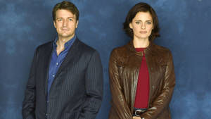 Nathan Fillion Stana Katic Cool Jackets Wallpaper