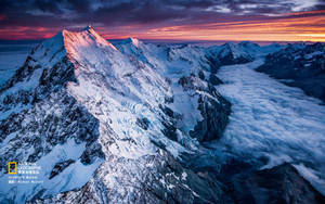 National Geographic Alpine Glaciers Sunset Wallpaper