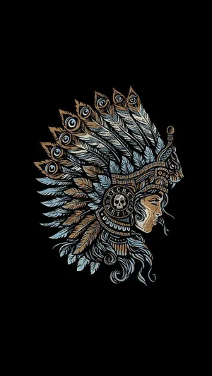 Native American Woman Appreciating The Strength & Beauty Of Nature Wallpaper