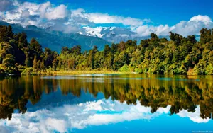Nature Of Lake And Blue Skies Wallpaper