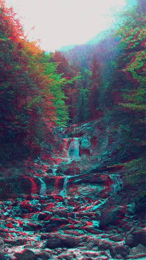 Nature Outdoors Stream Digital Art Iphone Wallpaper