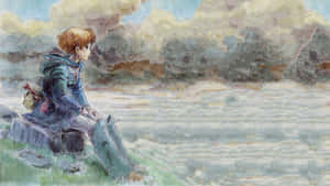 Nausicaä Riding Her Glider In The Valley Of The Wind Wallpaper