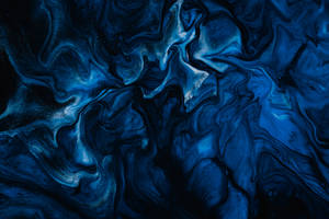 Navy Blue Fluid Painting Wallpaper