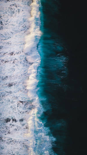 Navy Blue Sea Wave Photography Wallpaper