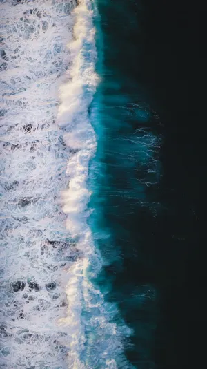 Navy Blue Sea Wave Photography Wallpaper