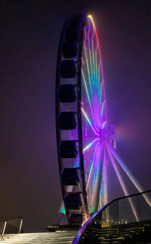 Navy Pier Centennial Wheel Colorful Lights Wallpaper