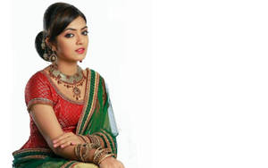 Nazriya Hd Traditional Dress Wallpaper