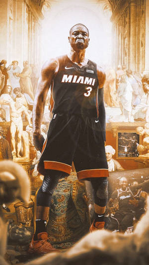 Nba Finals Fierce Dwyane Wade Poster Wallpaper