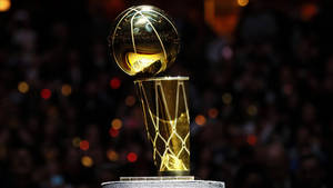 Nba Finals Iconic Golden Trophy Wallpaper