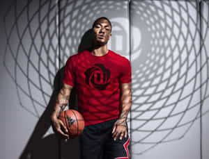 Nba Great Derrick Rose On The Court Wallpaper