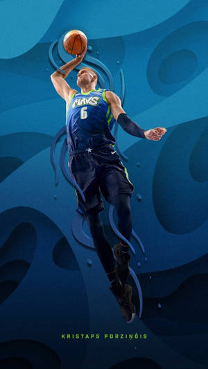 Nba Kristaps Porzingis Fan Art Wallpaper