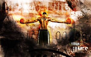 Nba Lebron James Holding Basketballs Wallpaper