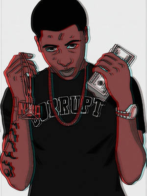 Nba Youngboy Cartoon Corrupt Wallpaper