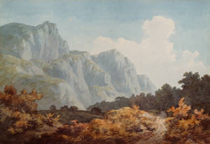 Near Glarus Switzerland Painting By John Warwick Smith Wallpaper